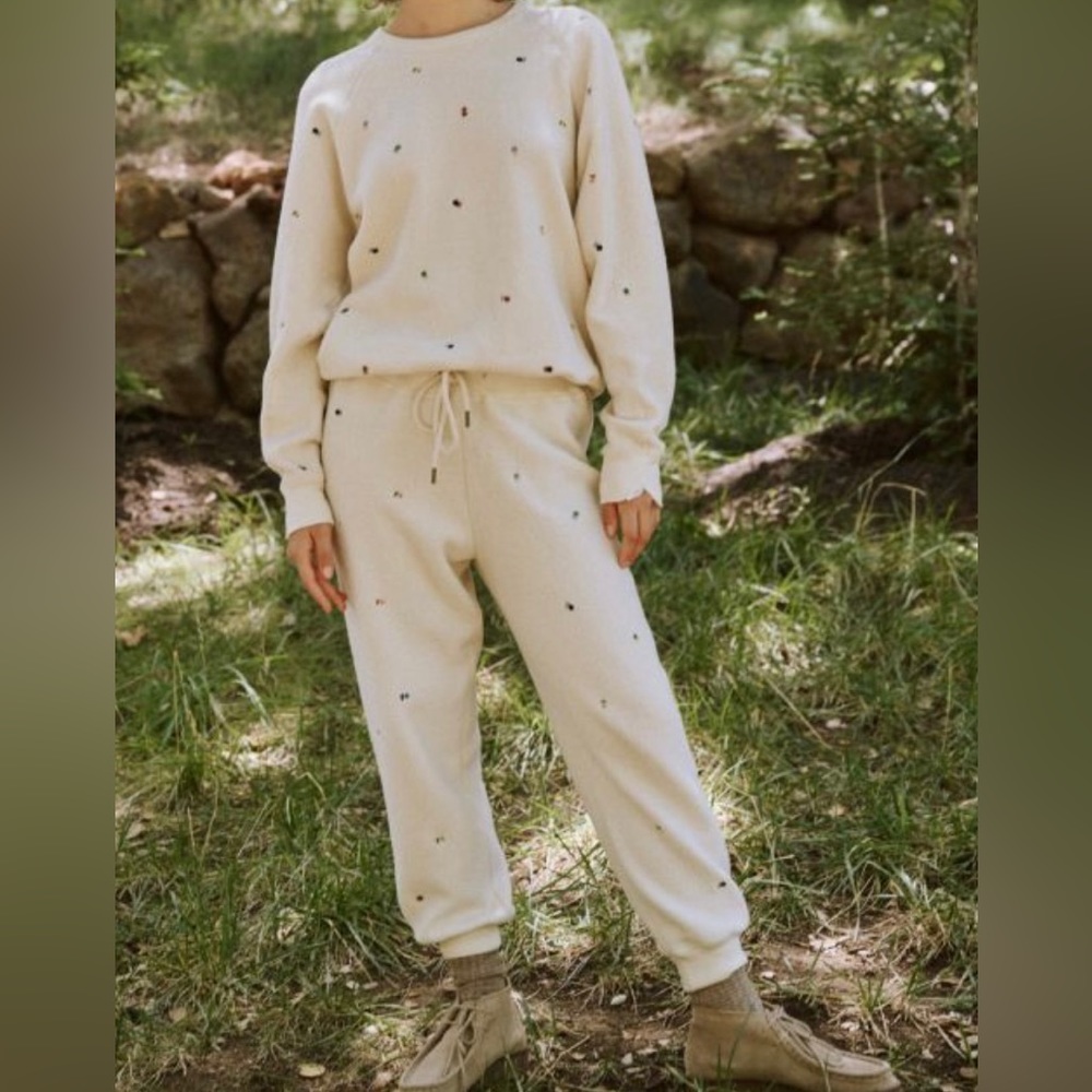 THE GREAT. SHERPA CROPPED JOGGERS
